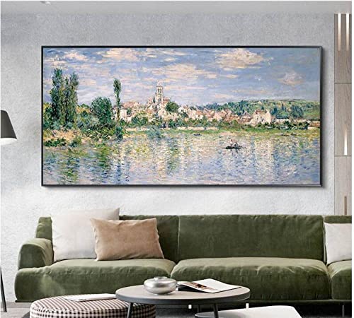 Peinture impressionniste Claude Monet toile art mural paysage été rétro flou salon
