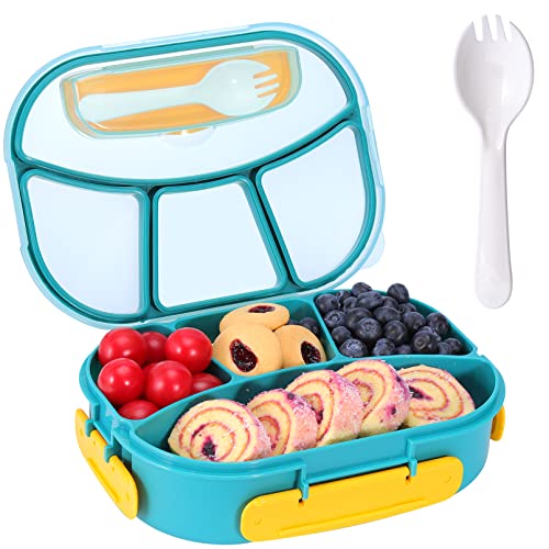 EASYFUN Bento Box Erwachsene – 4 Fächer, 1000 Ml, Auslaufsicher, Spülmaschinenfest & BPA-frei (Blau)