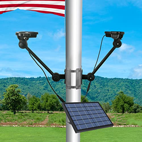 Flag Pole Light Solar Powered, 12 Led Super Bright Flag Light Outdoor Dusk To Dawn, 360 Degrees Of Flag Illumination, Metal Shell Design, 12000Mah Solar Flag Night Light For Most 15 To 40 Ft Flagpoles #TOP3