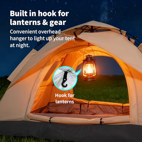 2-3 Person Instant Pop-Up Tent – Waterproof Oxford Fabric Camping & Beach Shelter, UV Protection, Lightweight 3kg, Quick Setup Pop Up Tent with Carry Bag - Image 6