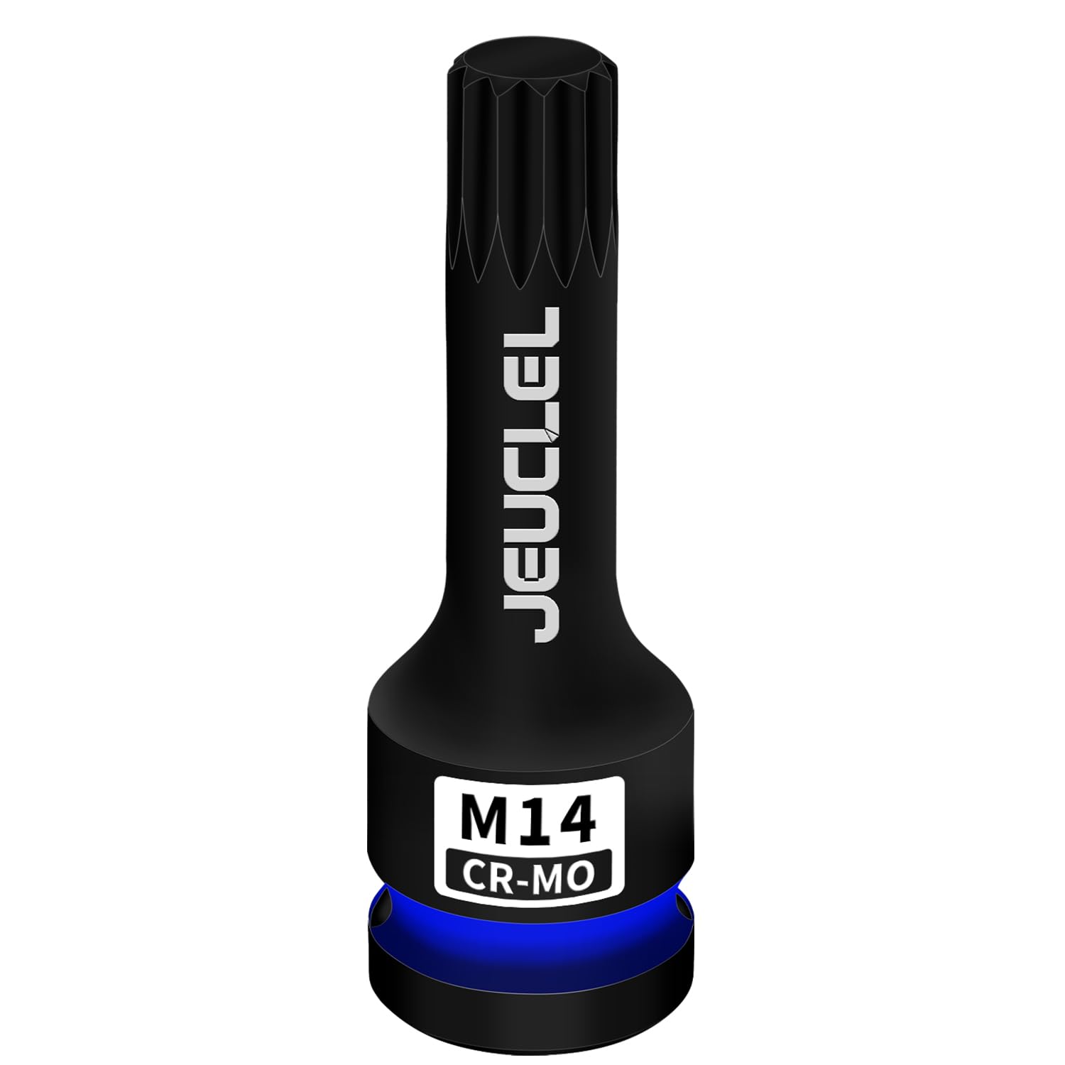 JEUCLEL M14 Triple Square Impact Spline Bit Socket, 14mm Metric 1/2-Inch Impact Drive Triple Square Socket, Cr-Mo Steel Lengthen Screwdriver Adapter