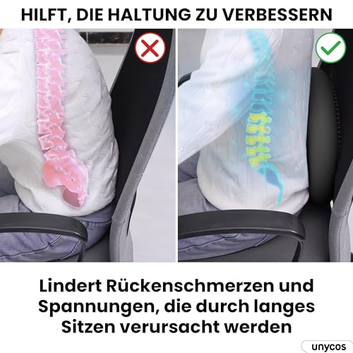 unycos - Ballsitzkissen 33 cm inklusive Pumpe, Noppenkissen, Luftkissen, Anti-Burst Sitzkissen, Balancekissen, Core, Rücken, Fitness Koordinations und Rückentraining (Grau; PureZen)