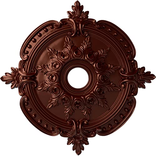 Image of Ekena Millwork CM28BEACS Benson Classic Ceiling Medallion, Antique Copper, 28 3 /8 inchOD x 3 3 /4 inchID x 1 5 /8 inchP