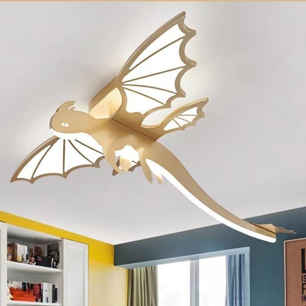 LED Deckenleuchte Kinderzimmer Deckenlampe Modern Dimmbar Mit Fernbedienung Dinosaurier Design 3000K~6000K Babyzimmer Pendelleuchte Schlafzimme Küche Esszimmer Deckenbeleuchtung(Color:Green