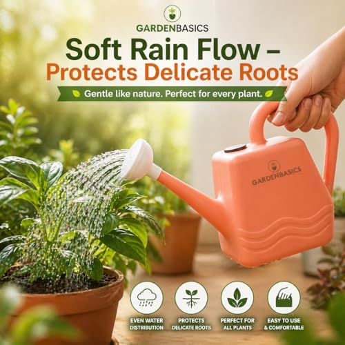 Image of Plant Watering Can 2 Litre | Water Spray Can with Sprinkler Cap | Easy Pour Long Spout | Leak-Proof | Ideal for Home, Balcony & Garden Plants | Indoor Outdoor Watering Shower Jug