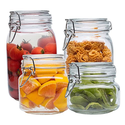 GRIRIW Bocaux Transparent Carrés Boucle Acier Pour Conservation Et Stockage Alimentaire
