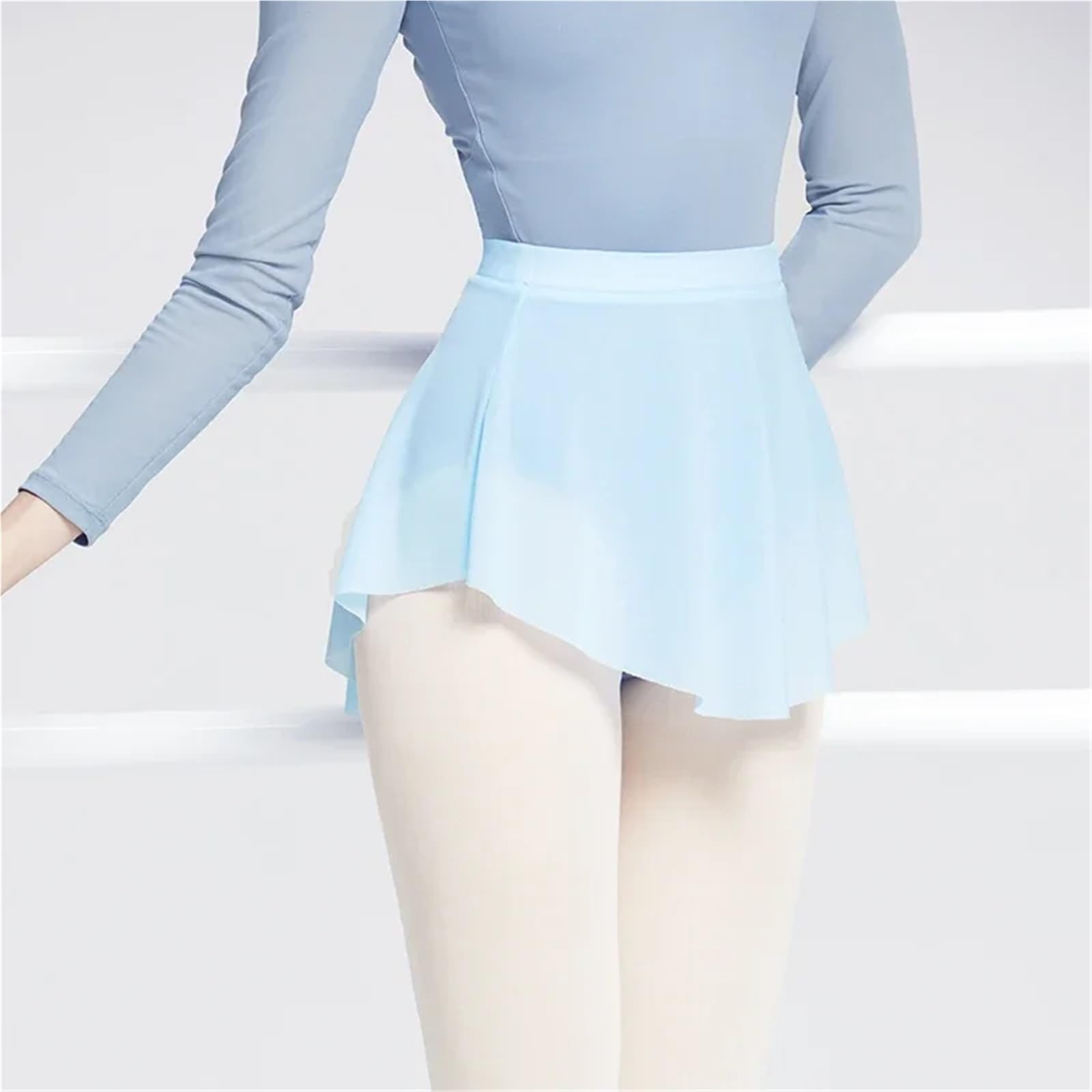 Gonne da balletto donna corte ballo Gonna a fessura alta Ballerina for adulti morbida elastica in rete for danza classica