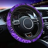 Marijuana Weed Leaf Steering Wheel Cover for Women Men, Universal 15 Inch Anti Slip and Sweat Absorption Auto Car Wrap Cover, Fit Suvs, Vans, Sedans, Cars, Trucks