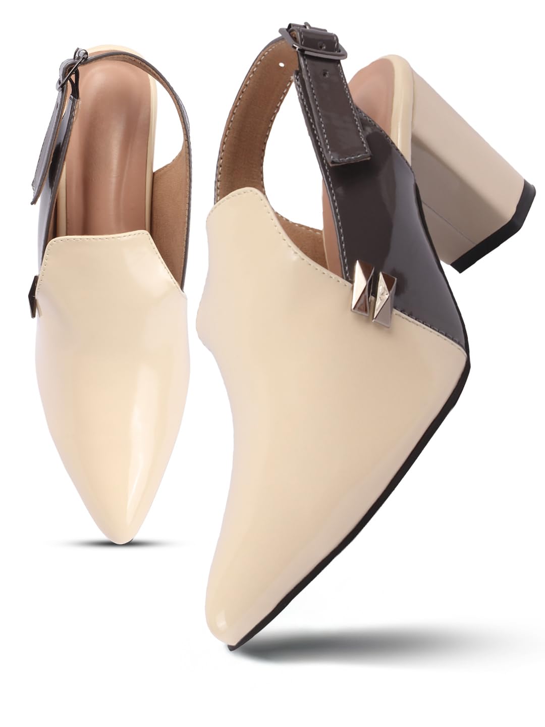 womens Celoxa Women Pointed Toe Block Heel Pumps | Comfortable Slip-On Heels | Elegant Office Casual Footwear-image-47