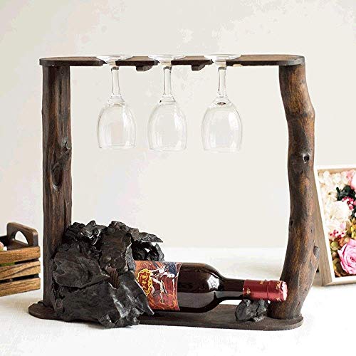 Soporte para botellas de vino de madera sólida 42x11x37 cm miniatura 4