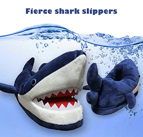 Women's Fluffy Animal Slippers, Novelty Shark Whale Fish Slippers for Women and Men3