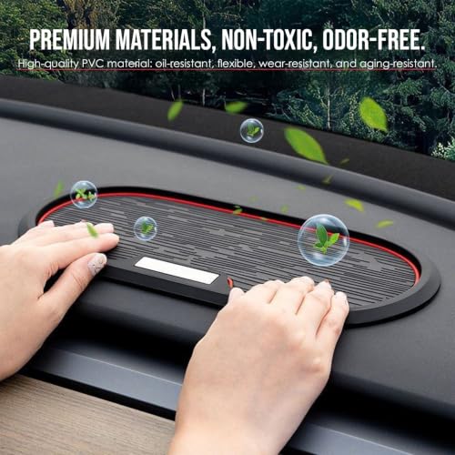 Image of RIGGEAR Car Dashboard Anti-Slip Mat, Universal Sticky Rubber Grip Pad for Mobile Phone, Sunglasses, Keys, Coins- Washable Reusable Anti-Skid Dashboard Mat - DashGrip Pro