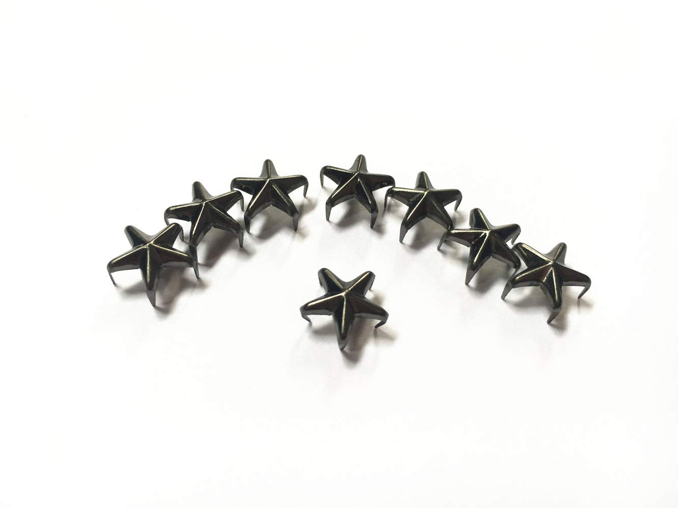 Blue Feather Products, Inc. 50 Pcs Star Studs Metal Claw Beads Nailhead Punk Rivets with Spikes 15 Mm black SS-01