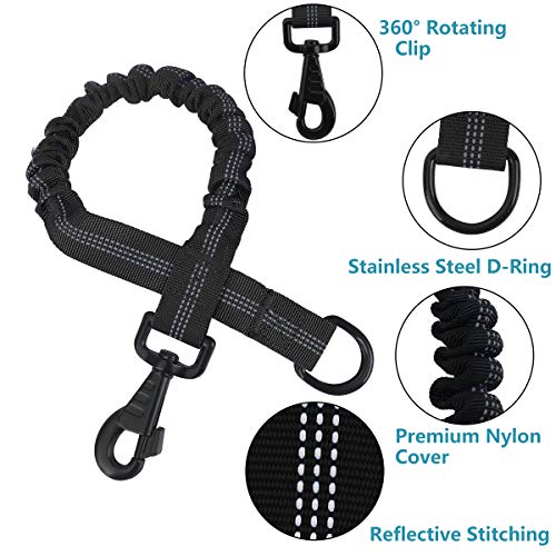 Image of NOYAL 2 Pack 1.7 FT Bungee Dog Leash Heavy Duty Shock Absorbing Extension Leash Improved Dog Safety Suitable for Walking, Running, Bicycling
