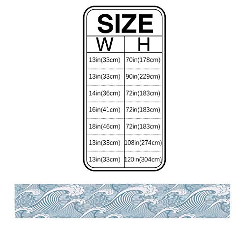 Sea Wave Table Runner Linen Burlap Table Runners For Catering Events, Dinner, Wedding, Holiday, Indoor And Outdoor Parties 14X72 Inch, Japanese Illustration Ocean #TOP4