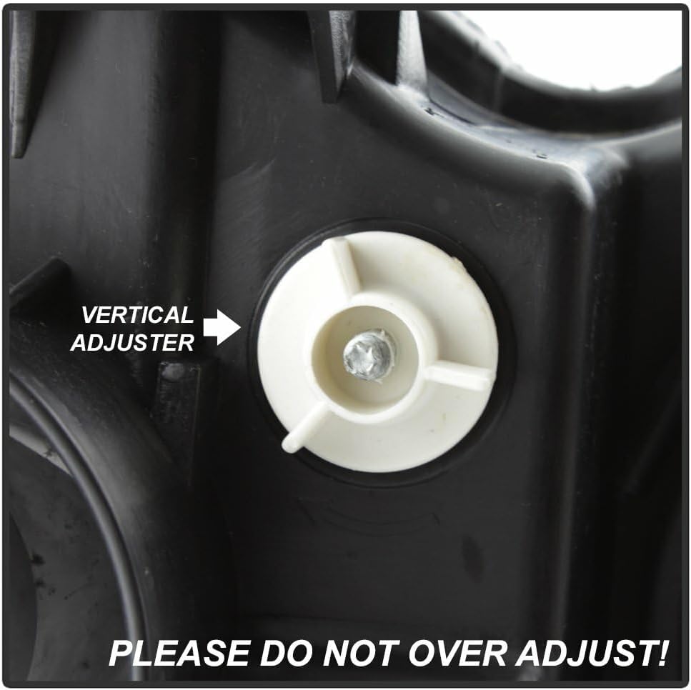 Close-up of the vertical headlight adjuster screw