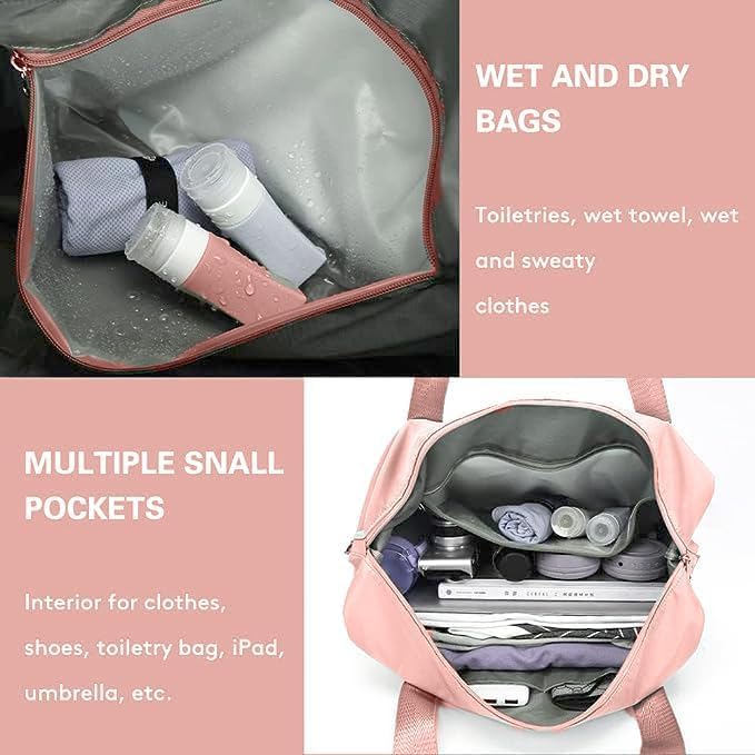 Image of TEKCOOL Nylon 41 Liter Expandable Travel Bags for Women, Duffle Bags for Women Luggage, Foldable Vanity Traveling Bag, Waterproof Hand Bag for Ladies Personal Items(Peach)'