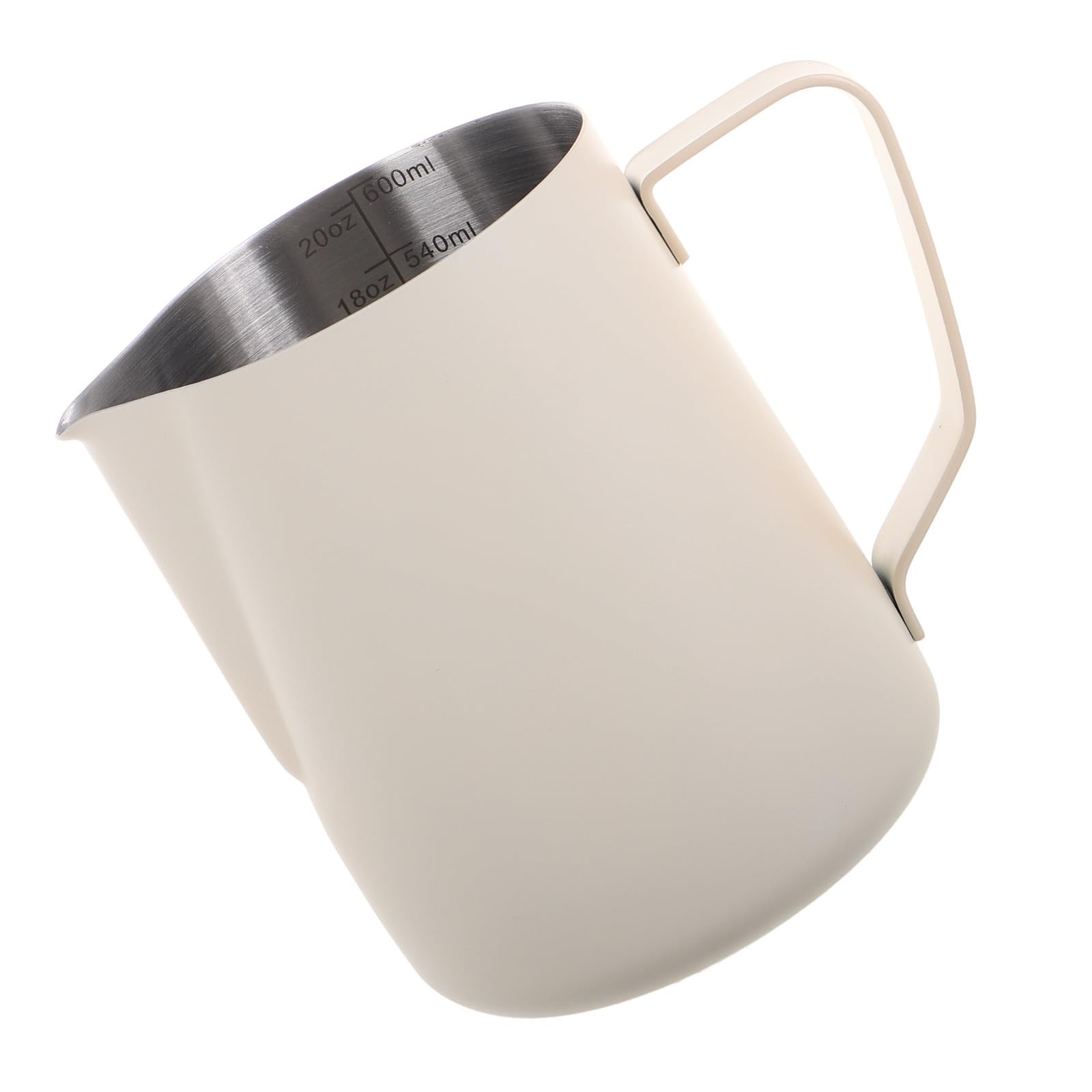 Stainless Steel Milk Frothing Pitcher 600ml Steaming Pitcher Milk Jug for Espresso Coffee Latte Art Home Kitchen Use