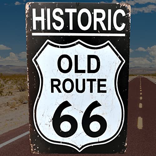 Historic Old Route 66 Decor Road, Garage Vintage Route 66 Sign Metal Car Retro Old Sign 8X12" Inches #TOP5