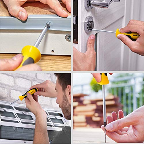 Magnetic Screwdriver Set 10 PCS, CREMAX Professional Cushion Grip 5 Phillips and 5 Flat Head Tips Screwdriver Non-Slip for Repair Home Improvement Craft