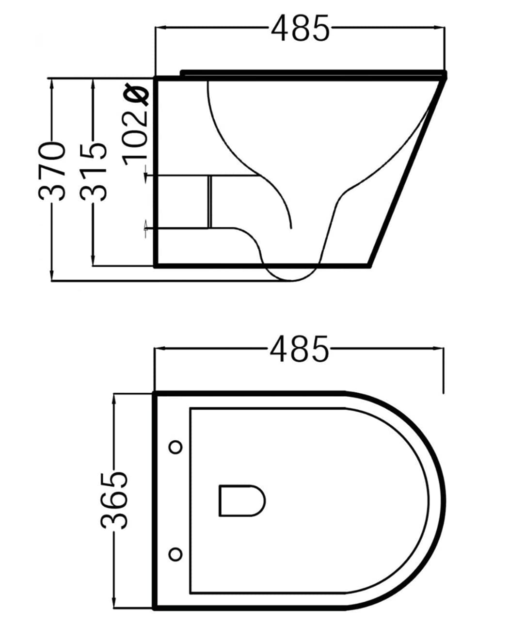 Wc Inodoro Suspendido Empotrado Rimless Negro MATE | Inodoro Colgante de Cerámica con Montaje a Pared.