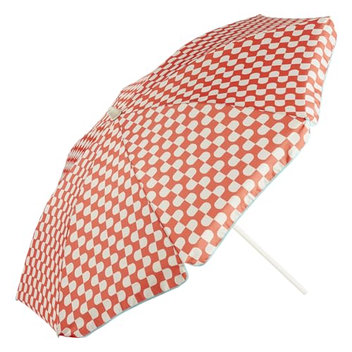 EZPELETA Parasol Vintage Style Beach or Terrace Aluminium Folding and Lightweight (Tilt) Sun Protection UPF 50+ (Diameter 163 cm) Includes Cover and Screw, RETRO CORAL, 163cm diametro EZPELETA Parasol Vintage Style Beach or Terrace Aluminium Folding and Lightweight (Tilt) Sun Protection UPF 50+ (Diameter 163 cm) Includes Cover and Screw, RETRO CORAL, 163cm diametro