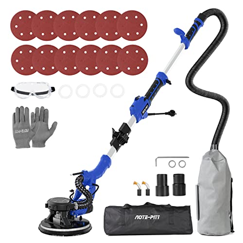Aote-Pitt Drywall Sander, 810W 7A Electric Drywall Sander With Vacuum Attachment, Variable Speed 900-1,800Rpm Power Wall Sanders With 12 Pcs Sanding Discs, Led Light, Extension Handle, Dust Hose #TOP9