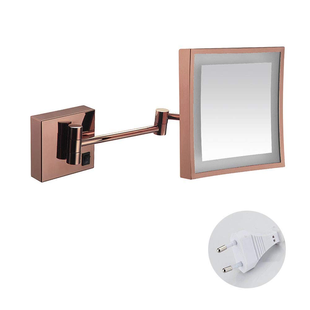 Miroir de maquillage mural extensible 3X dans une salle de bain de style grand hôtel