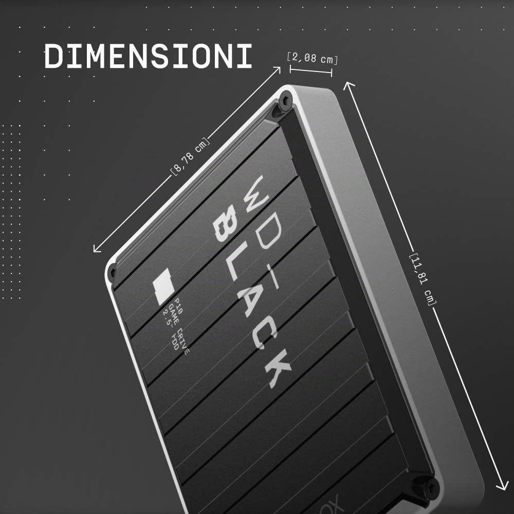 WD_BLACK P10 5 TB Game Drive per Xbox One per accedere sempre alla tua libreria di giochi , 1 mese Pass Ultimate