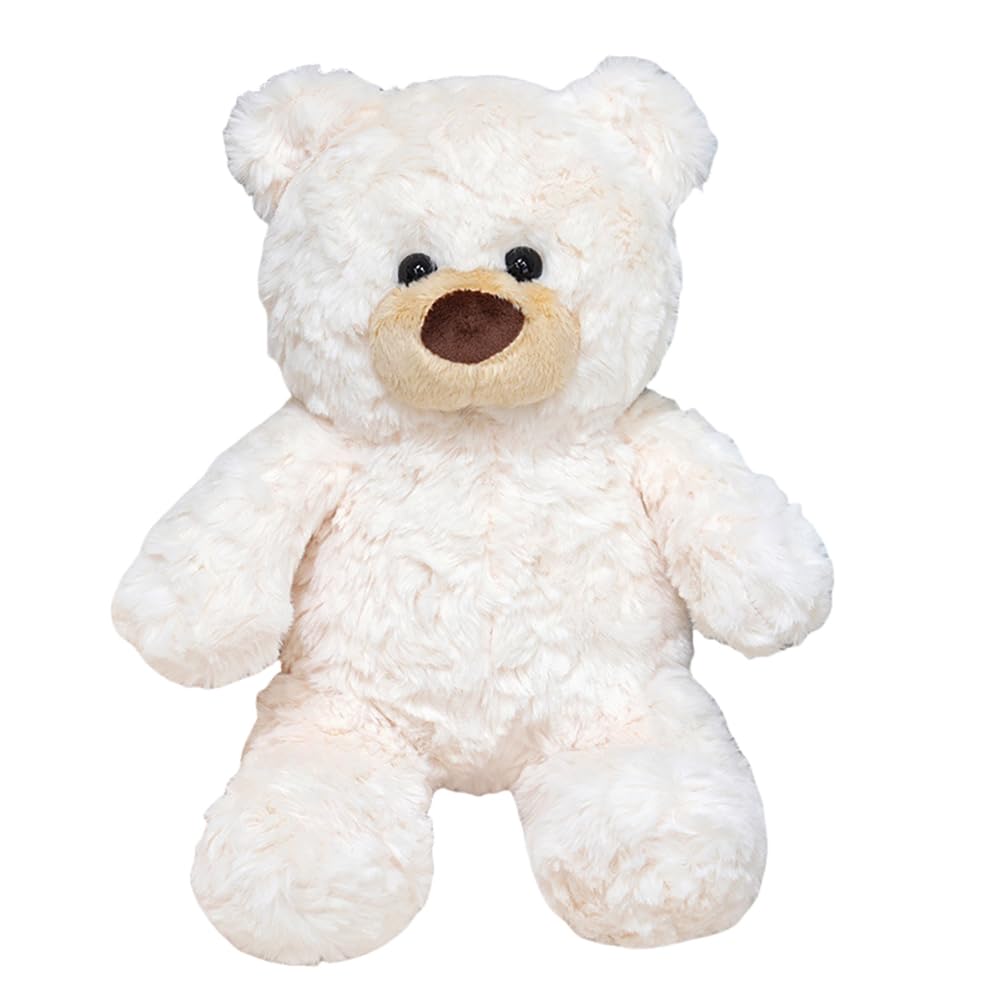 10inch Teddy Bear Stuffed Animal, Soft Teddy Bear Plushie Toys, Birthday Christmas Valentine's Day Gifts for Kid Boys Girls (White)