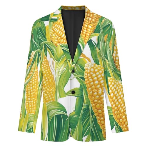 Yellow Corn Cobs Funny Suits Blazer for Men Business Jacket 2 Button Sport Coat Wedding Office3