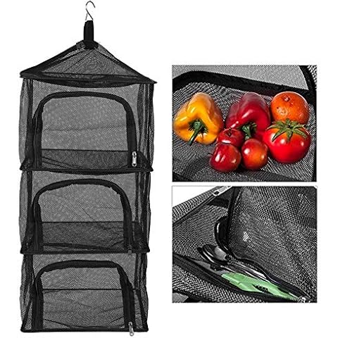 Bnineteenteam Camping Trockenes Netz, 4 Schicht Outdoor Hängen Falten Wäscheständer Cover