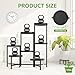 iDavosic.ly 7 Tier Large Plant Stand Indoor with 10 Inch Wide Tray, Tiered Corner Metal Outdoor Flower Display Holder Shelf, Folding Tall Rack for Patio Porch Living Room, Modern Black