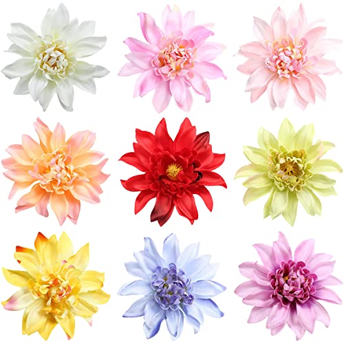 Lawie 9 Pack Pinzas para el Cabello con Flores Artificiales de Dalia 10 CM miniatura 4