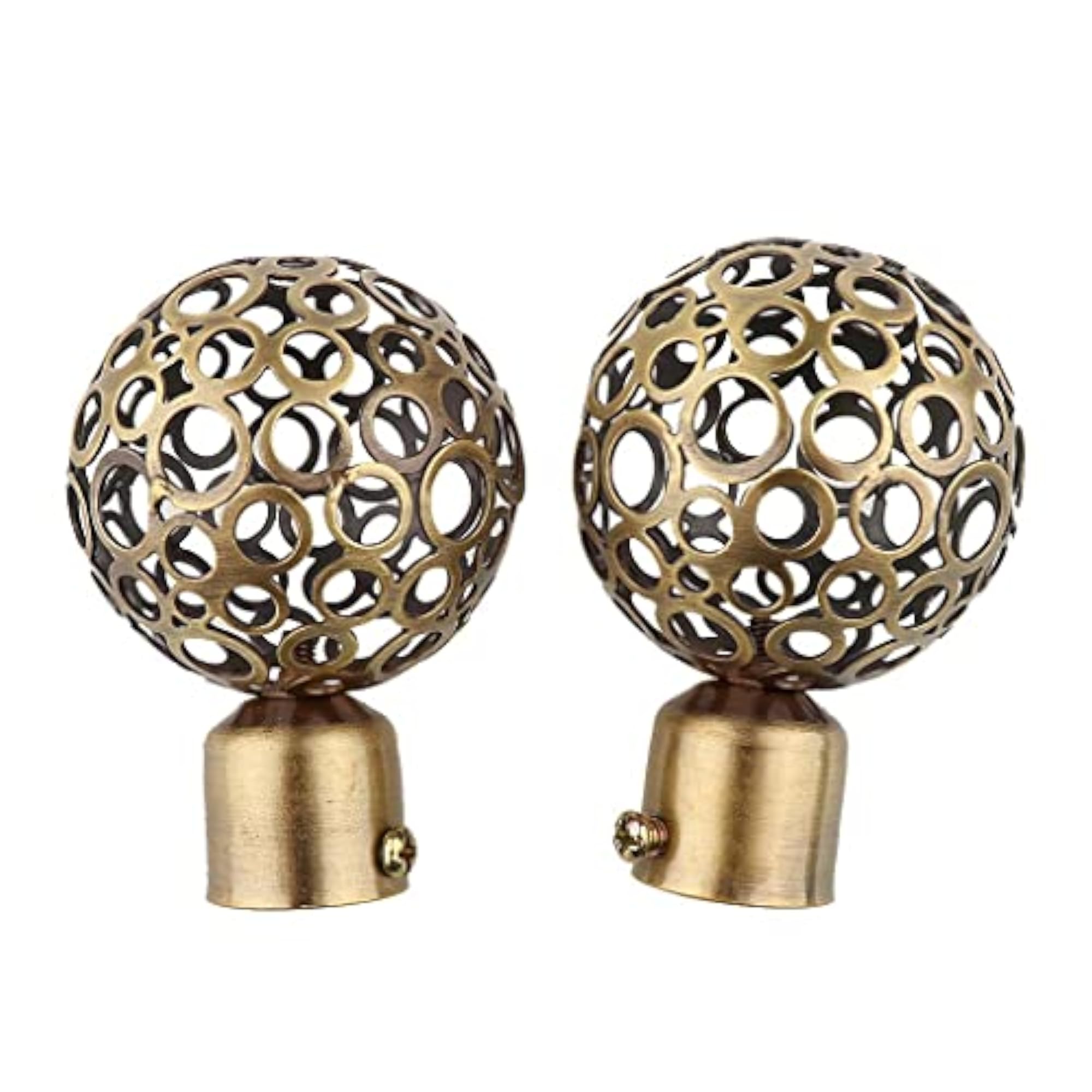 Bronze Curtain Pole End Drape Rod Finals, 22mm Inner Diameter, 2 Pairs
