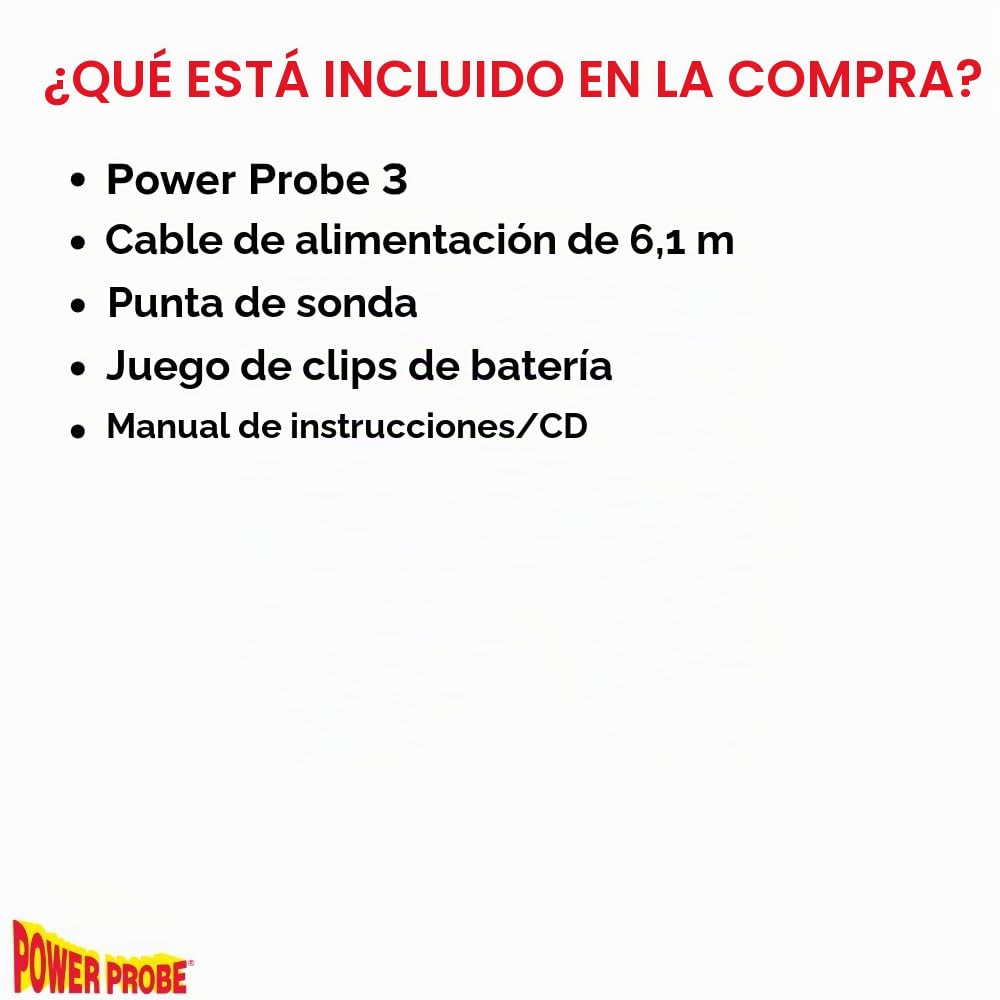 Power Probe 3 PP3CSRED Comprobador de Circuitos para Coches 12V y 24V