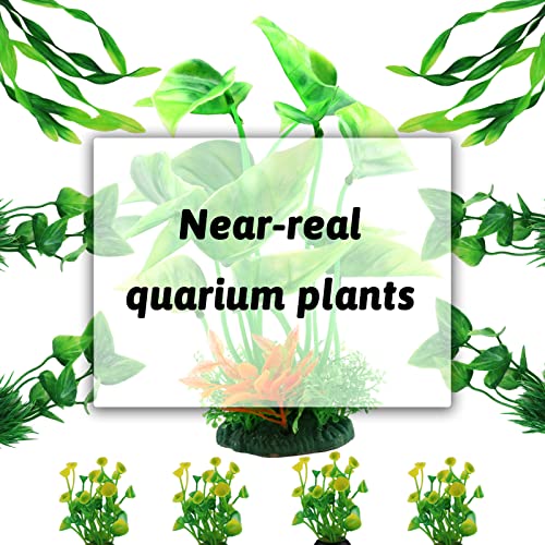 Pietypet Fish Tank Accessories Aquarium Decorations Green Plants, 20Pcs Green Fish Tank Decorations Plant, Fish Tank Decor, Aquarium Decor Plastic Plants, Small To Large #TOP4