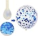 Blue Birthday Party Decorations Set with Happy Birthday Balloons Banner, Confetti Balloons, Foil Fringe Curtain for Birthday Party Supplies