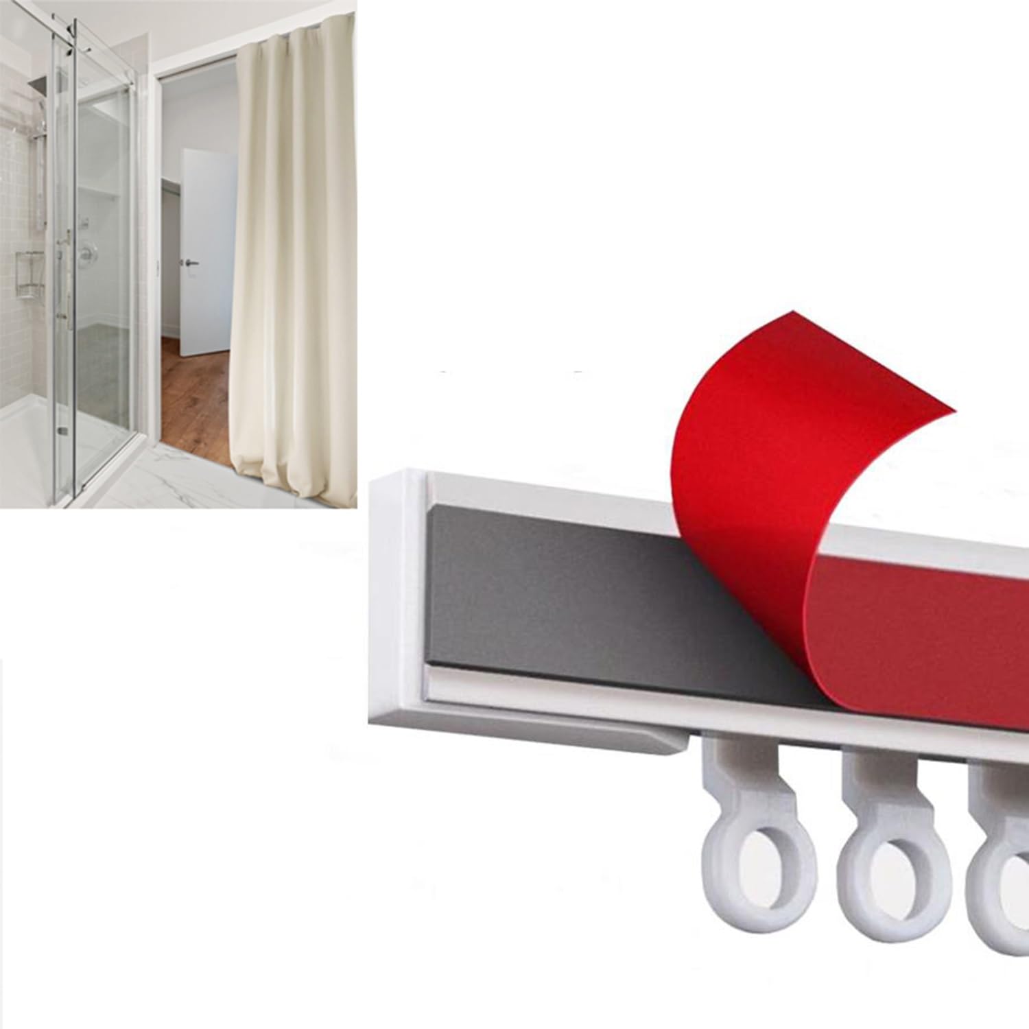Rails à rideaux en aluminium de 3,2 m avec installation facile sur mur lisse