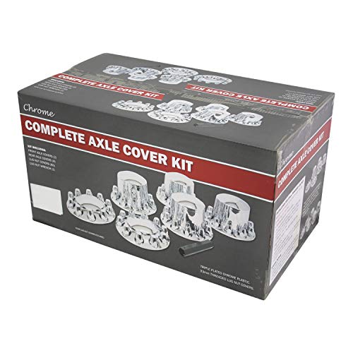 Wheel Cover Kit Chrome Front & Rear Complete 33Mm Lug Covers Semi Truck- Must Have 3/4"-1" Of Thread Sticking Out #TOP2