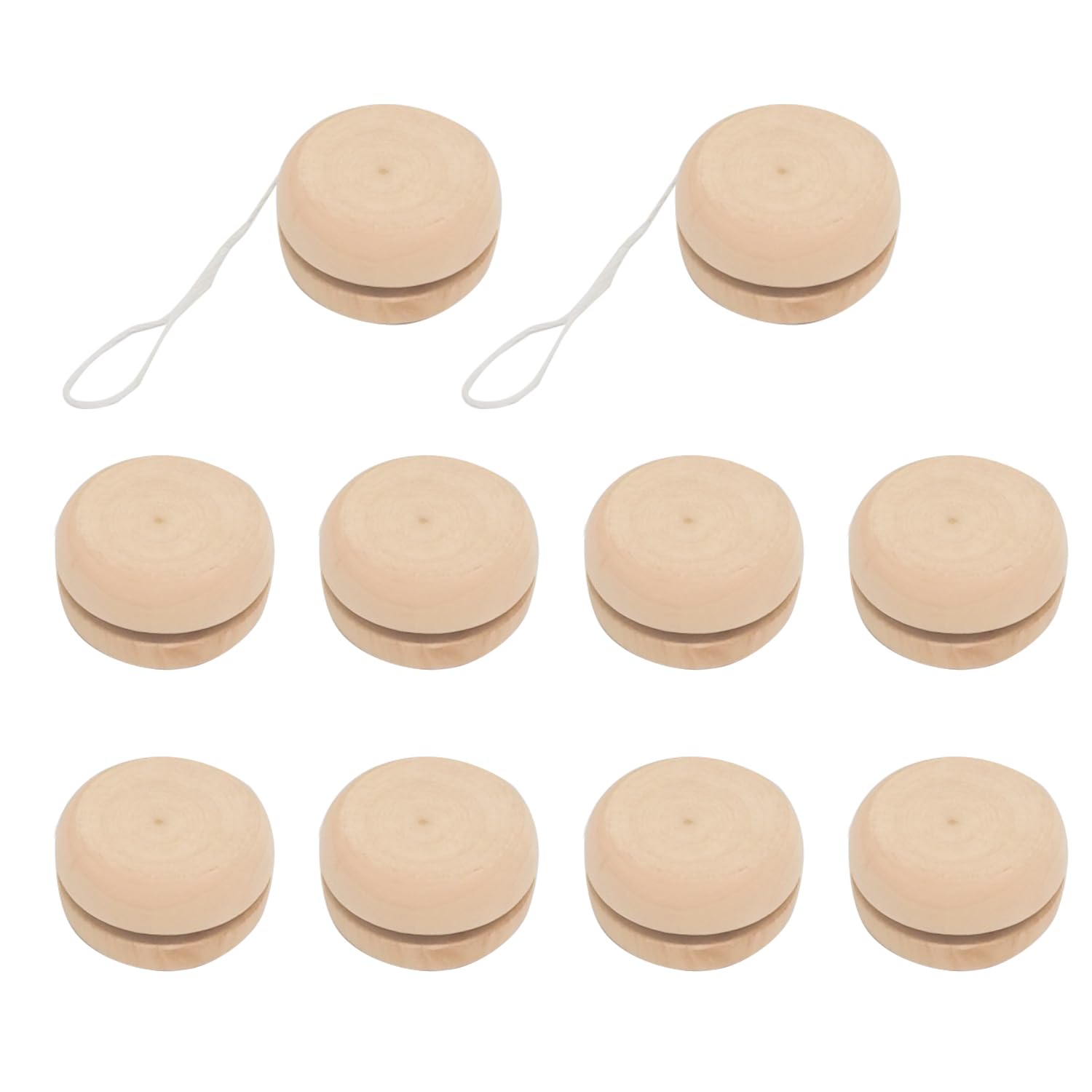 DVOFU Wooden Yoyo with String for Kids' DIY Painting and Outdoor Play