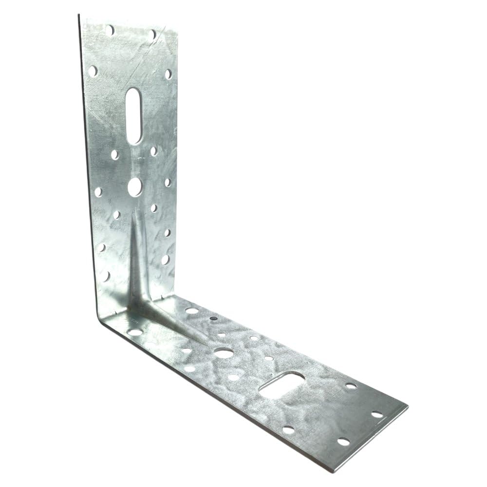 20x Winkelverbinder 2,5 mm Winkel mit Prägung | Holzverbinder Winkel Metall 170 x 170 x 65 mm, Metallwinkel Balkenverbinder Kleine