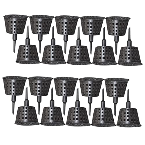 OFFSCH 30pezzi Cesti Concimatori Per Bonsai Piccoli Con Coperchio Nero Contenitori Fertilizzanti Riutilizzabili Per Piante Da Vaso e Giardino Strumenti Pratici Per Fertilizzazione Con Des
