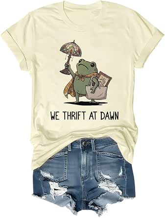 We Thrift at Dawn Funny Frog Graphic T-Shirt