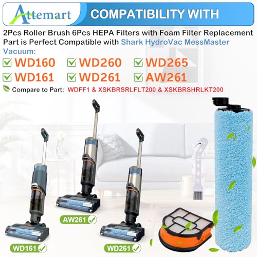 Brosse Shark HydroVac WD161 rouleau microfibre multi-surface lavable - 5