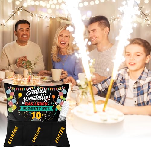 Shoppawhile Geschenk Junge 10 Jahre Geburtstag Gamer Geschenkideen Kissenbezug 45 * 45cm Geburtstagsgeschenk Junge 10 Jahre Doppelseitige Zierkissenbezüge mit 3 Taschen