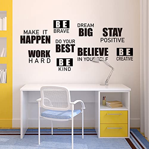 4 Sheets Inspirational Wall Decals Peel And Stick Motivational Phrases Wall Stickers Positive Quotes Stickers For Library Home School Office Wall Art Decorations #TOP4