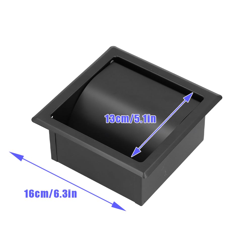 Porta Carta Igienica Da Incasso In Acciaio Inox Nero Opaco - Grande Capacità Per Bagno O Camper, 63x17x14 Cm