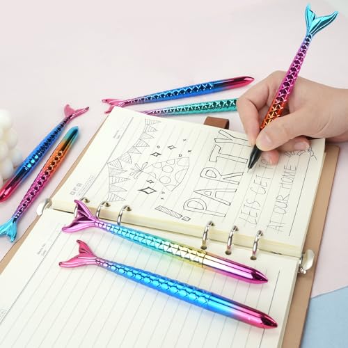 10 bolígrafos con tinta gel, diseño pez sirena miniatura 4