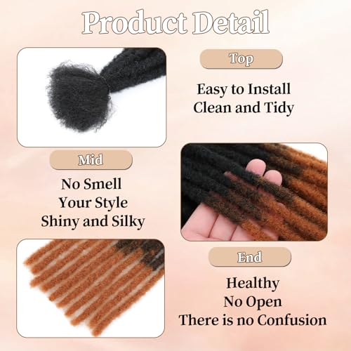 DXdixiu Dreadlock Extensions Synthetic Hair 30 Strands 100% Full Handmade Permanent Loc Extension Hair for Women/Men/Kids Daily Wear & Parties (T30 - Image 3